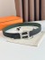 Hermes H Guillochee Reversible Belt 32MM in Green and Black Epsom Calfskin