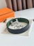 Hermes H Guillochee Reversible Belt 32MM in Green and Black Epsom Calfskin