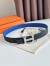 Hermes H Striee Reversible Belt 32MM in Blue and Black Epsom Calfskin