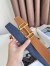 Hermes Royal Reversible Belt 38MM in Blue and Gold Epsom Calfskin