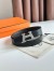 Hermes H Take Off Reversible Belt 32MM in Chocolate Clemence Leather