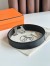 Hermes H Take Off Reversible Belt 32MM in Chocolate Clemence Leather