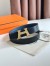 Hermes H Take Off Reversible Belt 32MM in Blue Clemence Leather