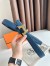 Hermes H Take Off Reversible Belt 32MM in Blue Clemence Leather