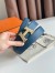 Hermes H Take Off Reversible Belt 32MM in Blue Clemence Leather