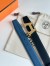 Hermes H Take Off Reversible Belt 32MM in Blue Clemence Leather