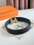 Hermes H Take Off Reversible Belt 32MM in Blue Clemence Leather