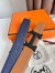 Hermes H Reversible 38MM Belt with matte Buckle in Blue and Gold Epsom Leather