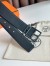Hermes Nathan 40MM Belt with Matte Buckle in Black Clemence Leather