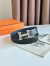 Hermes H Reversible Belt 32MM in Blue Clemence Leather