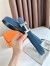 Hermes H Reversible Belt 32MM in Blue Clemence Leather