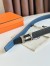 Hermes H Reversible Belt 32MM in Blue Clemence Leather