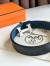 Hermes H Reversible Belt 32MM in Blue Clemence Leather