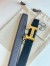 Hermes H Reversible Belt 32MM in Chocolate Clemence Leather