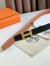 Hermes H Reversible Belt 32MM in Gold Clemence Leather
