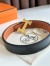 Hermes H Reversible Belt 32MM in Gold Clemence Leather