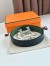 Hermes H Reversible Belt 32MM in Black and Green Epsom Leather