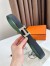 Hermes H Reversible Belt 32MM in Black and Green Epsom Leather