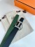 Hermes H Reversible Belt 32MM in Black and Green Epsom Leather