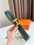Hermes H Reversible Belt 32MM in Black and Green Epsom Leather