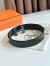 Hermes H Reversible 32MM Belt with Matte Buckle in Chocolate Clemence Leather