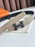 Hermes H Reversible 32MM Belt with Matte Buckle in Grey Clemence Leather
