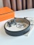 Hermes H Reversible 32MM Belt with Matte Buckle in Grey Clemence Leather