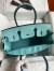 Hermes Birkin 30 Retourne Handmade Bag In Blue Atoll Clemence Leather 