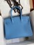 Hermes Birkin 30 Retourne Handmade Bag In Blue Paradise Clemence Leather 