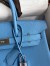 Hermes Birkin 30 Retourne Handmade Bag In Blue Paradise Clemence Leather 
