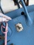 Hermes Birkin 30 Retourne Handmade Bag In Blue Paradise Clemence Leather 