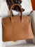 Hermes Birkin 30 Retourne Handmade Bag In Gold Clemence Leather