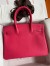 Hermes Birkin 30 Retourne Handmade Bag In Rose Red Clemence Leather 