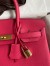 Hermes Birkin 30 Retourne Handmade Bag In Rose Red Clemence Leather 