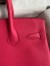 Hermes Birkin 30 Retourne Handmade Bag In Rose Red Clemence Leather 