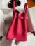 Hermes Birkin 30 Retourne Handmade Bag In Rose Red Clemence Leather 