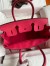 Hermes Birkin 30 Retourne Handmade Bag In Rose Red Clemence Leather 