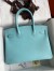 Hermes Birkin 30 Retourne Handmade Bag In Blue Atoll Epsom Calfskin 