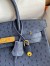 Hermes Birkin 30 Retourne Handmade Bag In Blue de Malte Ostrich Leather