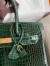 Hermes Birkin 30 Handmade Bag In Green Crocodile Porosus Shiny Skin