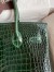 Hermes Birkin 30 Handmade Bag In Green Crocodile Porosus Shiny Skin