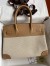 Hermes Birkin 30 Handmade Bag In Toile & Chai Epsom Leather 