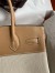 Hermes Birkin 30 Handmade Bag In Toile & Chai Epsom Leather 