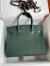 Hermes Touch Birkin 30 Bag in Green Clemence and Matte Alligator Leather
