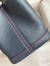 Hermes Garden Party 30 Handmade Bag in Blue Nuit Clemence Leather