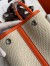 Hermes Garden Party 30 Handmade Bag in Toile and Orange Leather
