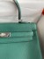 Hermes Kelly Retourne 32 Handmade Bag In Malachite Clemence Leather