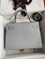 Hermes Kelly Sellier 32 Handmade Bag in Blue Glacier Epsom Calfskin 