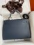 Hermes Kelly Sellier 32cm Handmade Bag In Blue Indigo Epsom Calfskin