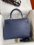 Hermes Kelly Sellier 32cm Handmade Bag In Blue Iris Ostrich Leather